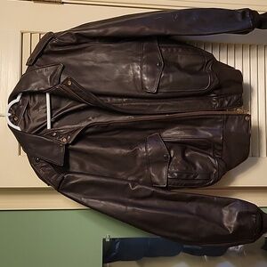 Schott Brown Leather Bomber Jacket. NWOT